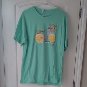 Mint Green T-Shirt with Bicycle Print
